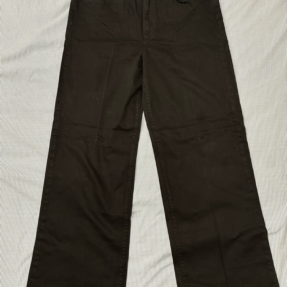 Joes Jeans Womens Zipper Fly High Rise Mia Petite Wide Leg Jeans Black Size 33